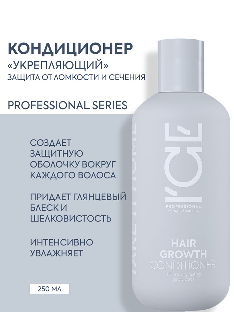 ICE by Natura Siberica Кондиционер для роста волос профессиональный увлажняющий от выпадения и ломкости, бальзам ополаскиватель 250 мл