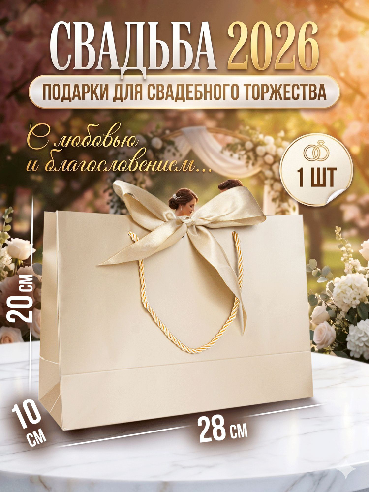 Пакет подарочный 28*20*10 см, 1 шт. #1