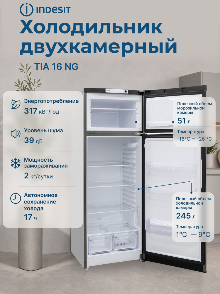 Холодильник Indesit TIA 16 NG Gray, 300 л, Класс энергопотребления А #1
