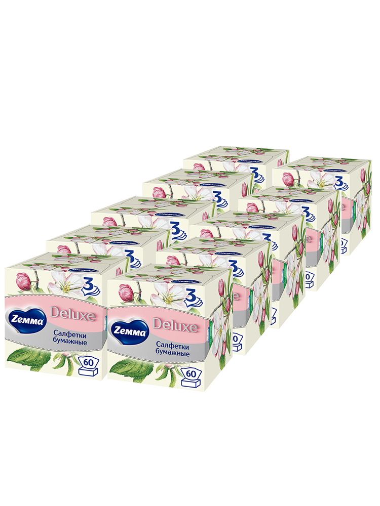 Салфетки бумажные Zewa/Zemma Deluxe Зева Арома Коллекция, 10 коробок #1