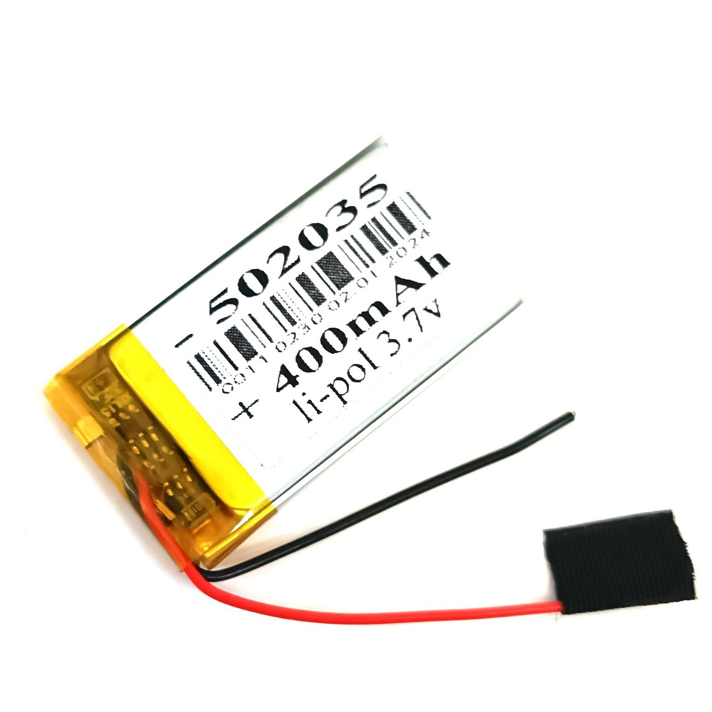 MINI 0805 аккумулятор 400mAh 3.7v 2 провода (батарея на видеорегистратор совместимая универсальная)  #1