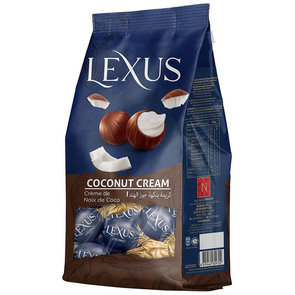Конфеты LEXUS Coconut из молочного шоколада с кокосовым кремом 200г ...