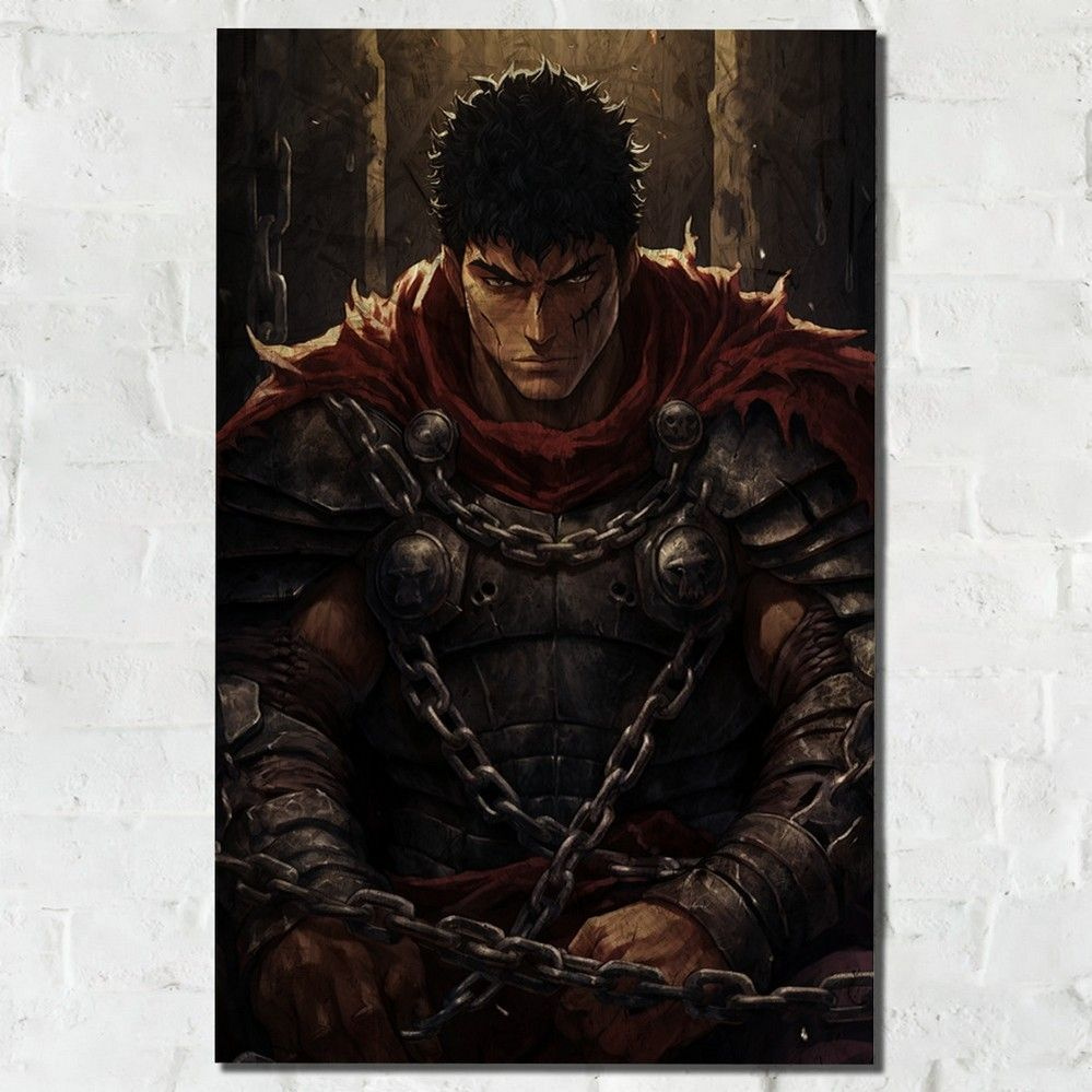 Картина интерьерная на рельефной доске аниме Берсерк (Гатс, Berserk, Арт, Манга, epic) - 13546 В  #1