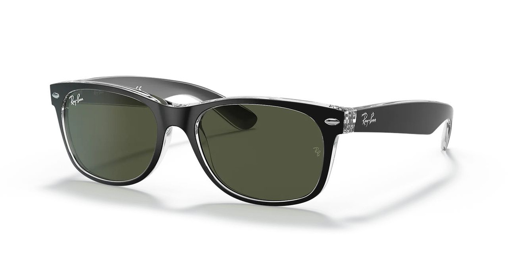 Солнцезащитные очки Ray-Ban RB2132 New Wayfarer Color Mix, размер M (Black On Transparent)  #1