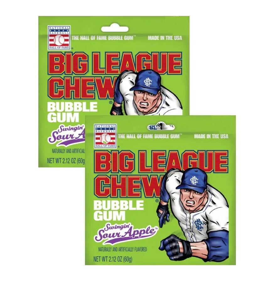 Жевательная резинка Big League Chew Кислое Яблоко 2 шт*60гр, США  #1