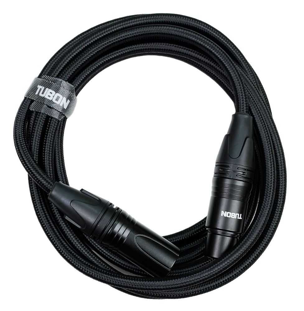 Кабель TUBON Микрофонный межблочный XLR (M) Male - XLR (F) Female OD6.0 Тканевая оплетка X002 3м  #1