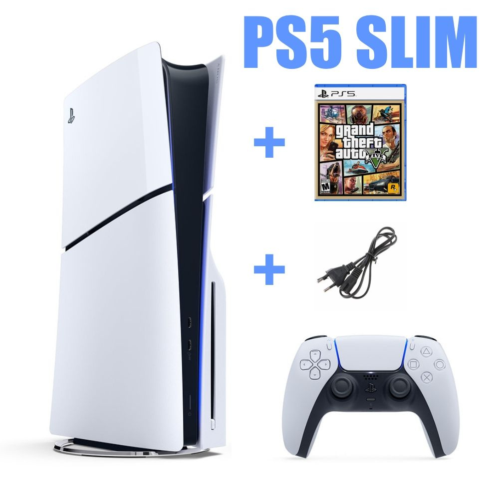 Игровая консоль PlayStation 5 Slim 1ТБ CFI-2000A PS5, PS5 SLIM, ПС5 + диск  GTA 5 с дисководом белая - купить с доставкой по выгодным ценам в  интернет-магазине OZON (1434926004)