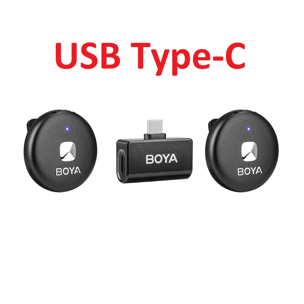 Компактная двухканальная беспроводная микрофонная система Boya Omic-U  (USB-C)