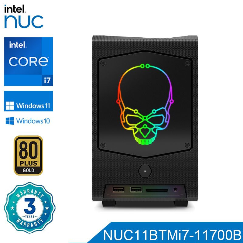 Intel Мини-ПК NUC11BTMi7 Barebone (Intel Core i7-11700B, RAM 32 ГБ, SSD 512 ГБ, Intel UHD Graphics, Windows #1