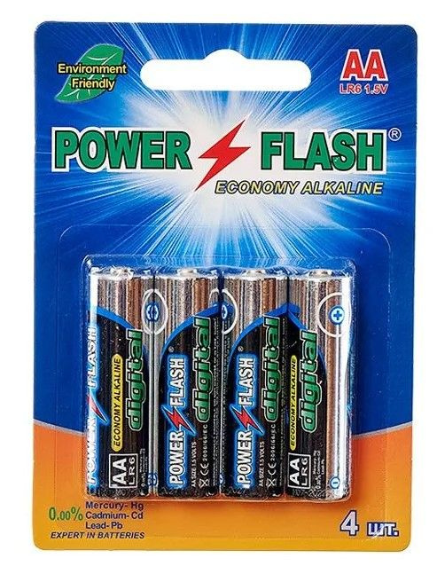 Батарейки АА "пальчиковые" алкалиновые Power Flash ECOLOGY 1.5v (LR6 ...