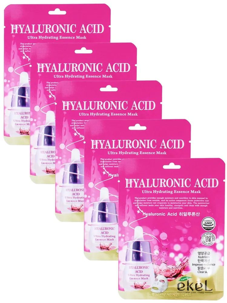 EKEL Hyaluronic Acid Косметическая тканевая маска для лица с ...
