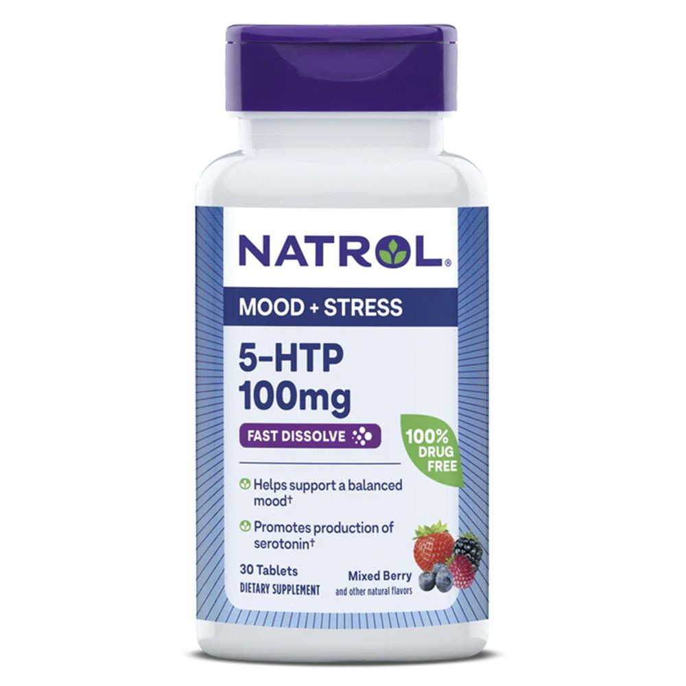 Витамины, бад, для нервной системы, от стресса Natrol 5 HTP, 100мг 30 ...