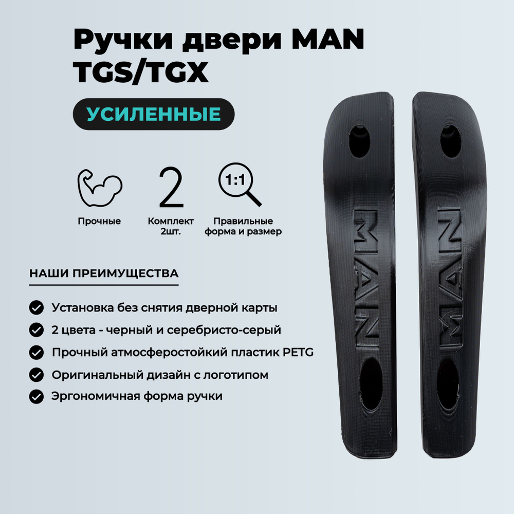 Ручка двери MAN TGS TGX внутренняя(комплект, 2шт, с логотипом, ман тгс ...