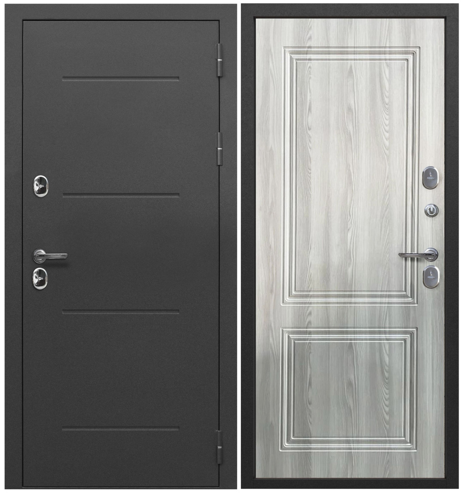 Входная дверь Ferroni 11 см ISOTERMA Серебро Ривьера Айс (860мм) правая  #1