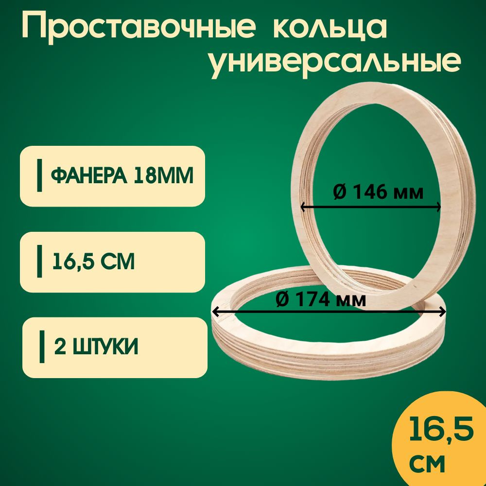 Кольца проставочные Проставочные кольца для динамиков 6,5"(16,5см) универсальные, Фанера 18мм, 16.5 см #1