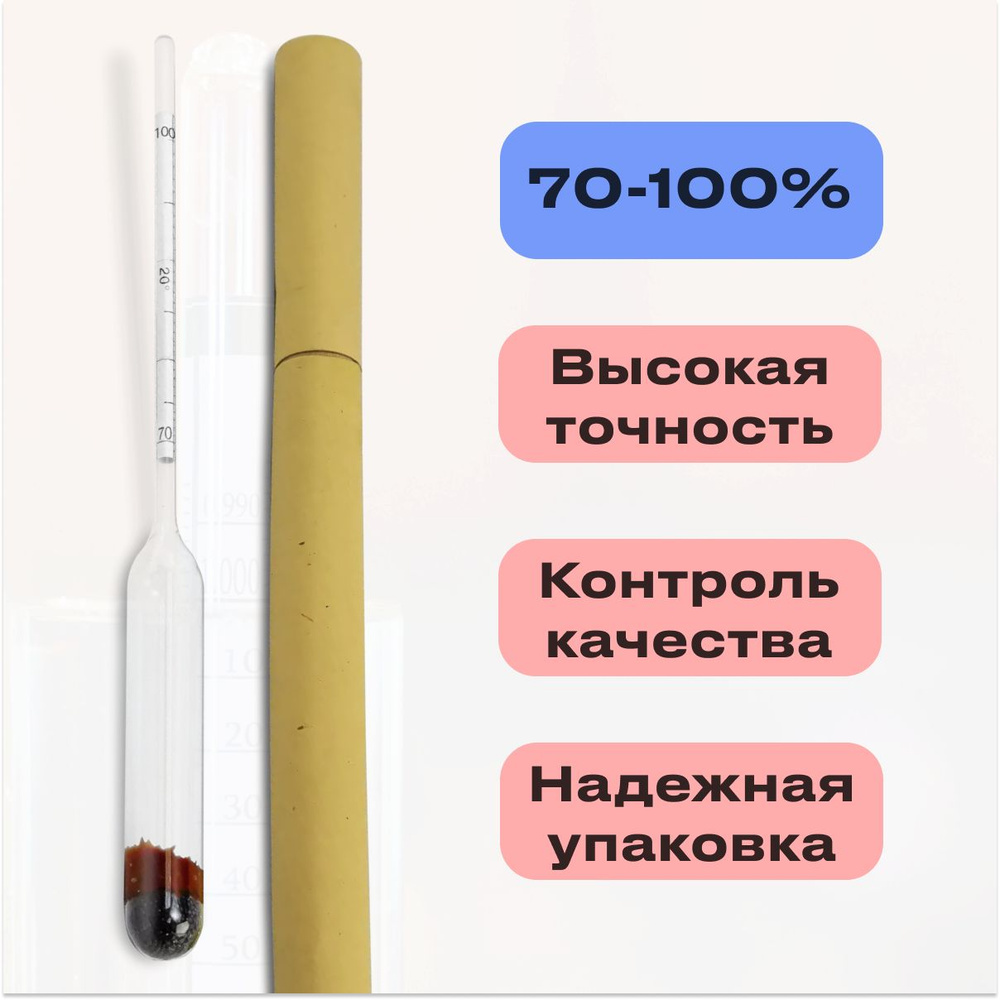 Спиртометр для самогона и спирта ареометр АСП-3 70-100% ГОСТ - купить с ...