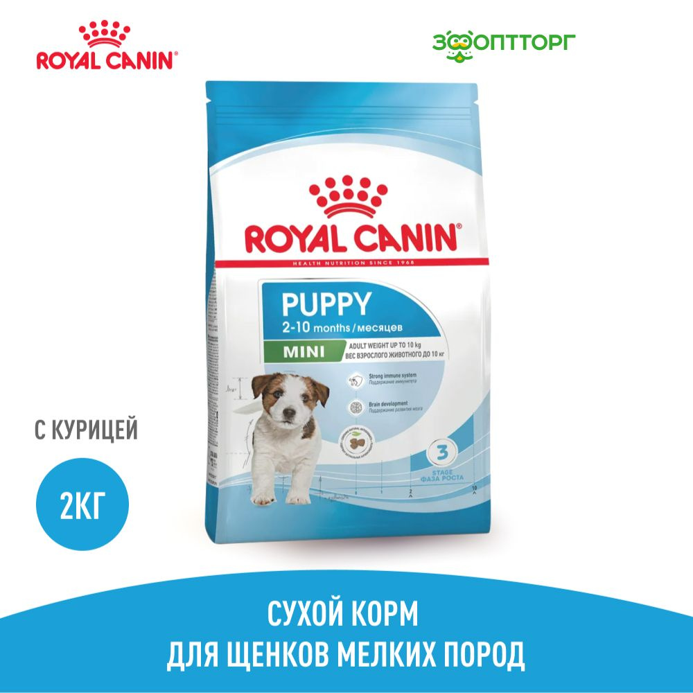 Сухой корм Royal Canin Mini Puppy для щенков мелких пород с курицей, 2 кг.  - купить с доставкой по выгодным ценам в интернет-магазине OZON (363396961)