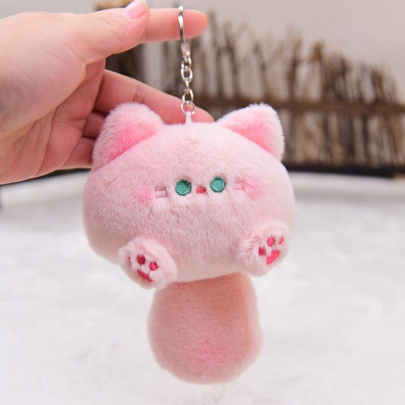 Брелок мягкий милая розовая кошка для ключей, подвеска на сумку, брелок игрушка  #1