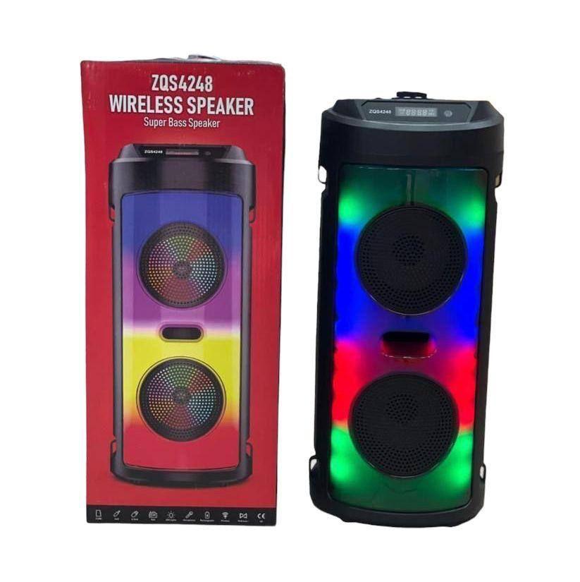 Колонка портативная блютуз музыкальная с микрофоном, LED подсветка ...