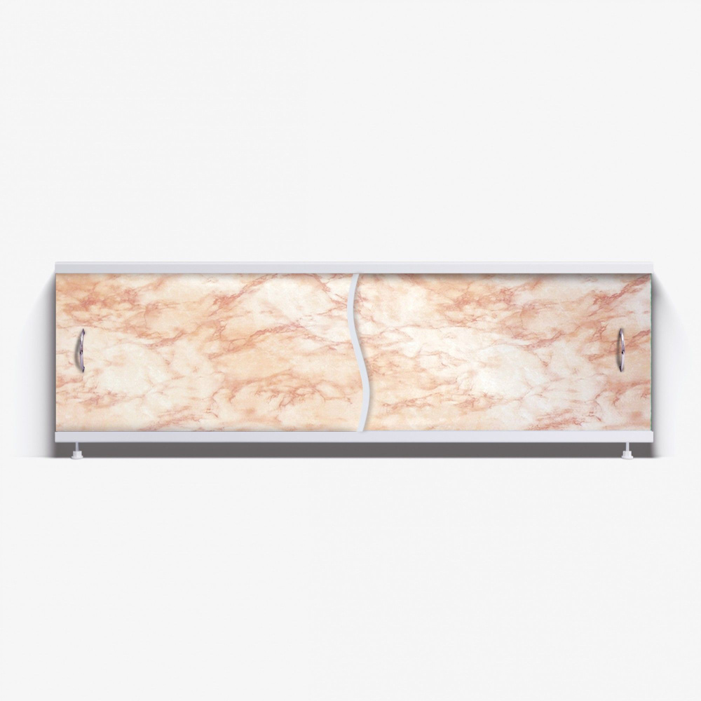Экран под ванну пластиковый Elit 170, алюминиевый профиль, фасад монолитный полистирол, светло-коричневый #1