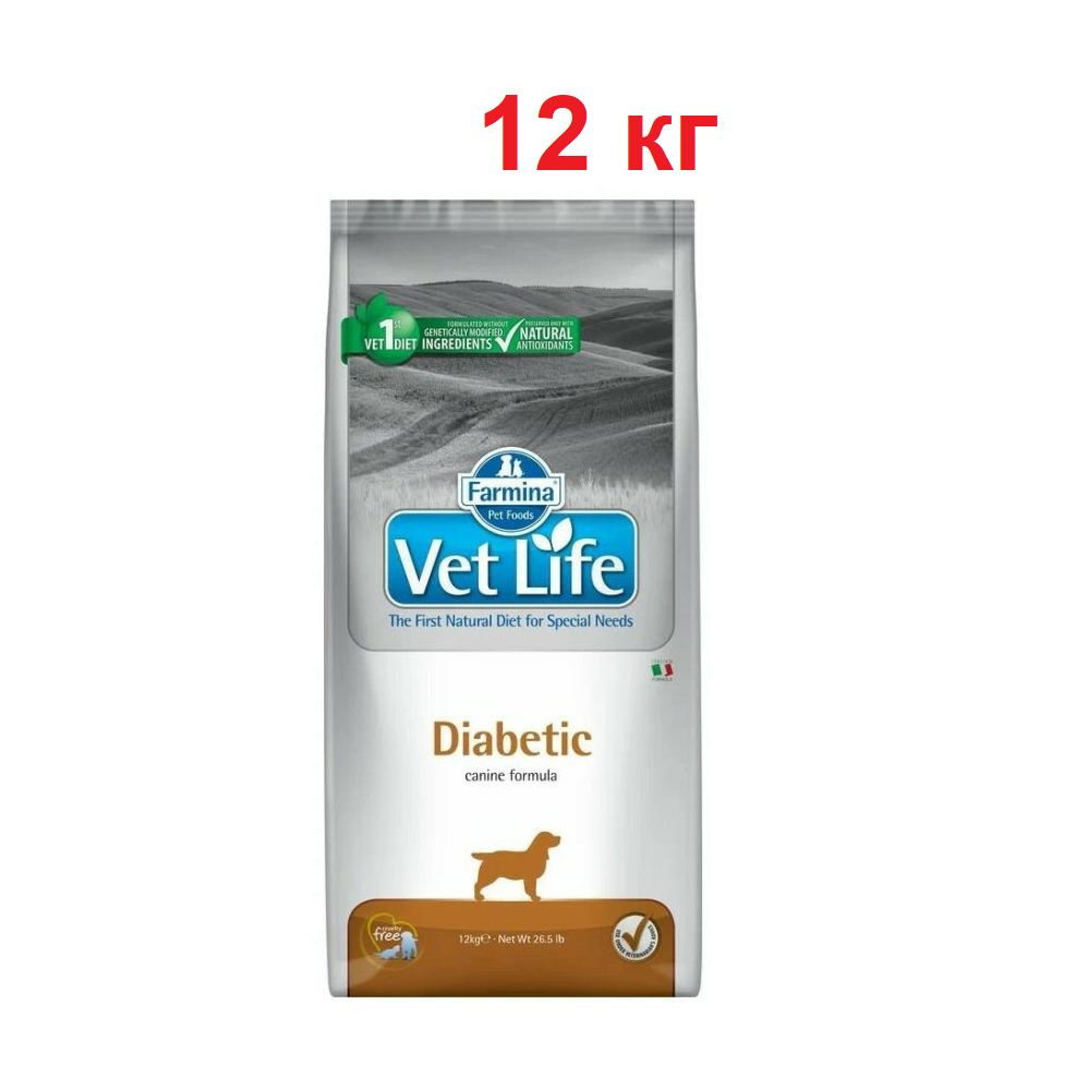 Farmina Vet Life Dog Diabetic 12 кг сухой корм для взрослых собак с ...