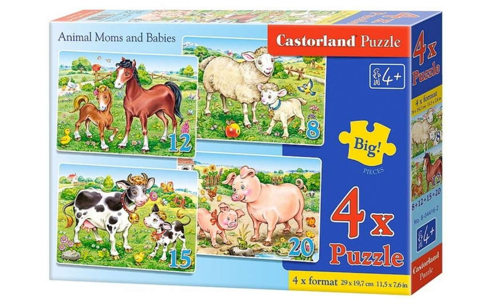 Пазлы 4в1 "Домашние животные" элементовентов - купить с доставкой по ...