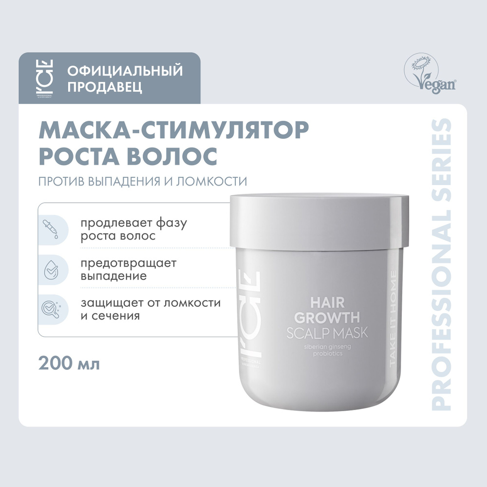 Маска для кожи головы ICE by NATURA SIBERICA Take it home Hair Growth  Стимулирующая рост волос , 200 мл