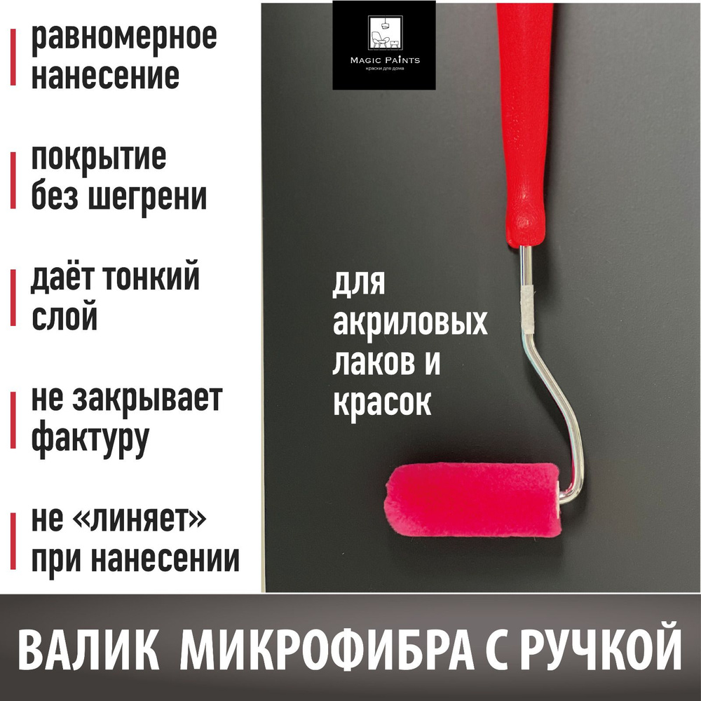 Валик малярный с ручкой микрофибра Magic Paints 50 мм купить по ...