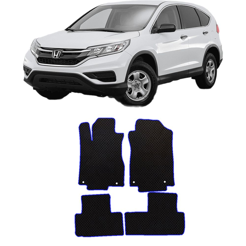 Коврики в салон автомобиля HONDA CR-V 4 2012-2016, цвет синий - купить по  выгодной цене в интернет-магазине OZON (260347319)