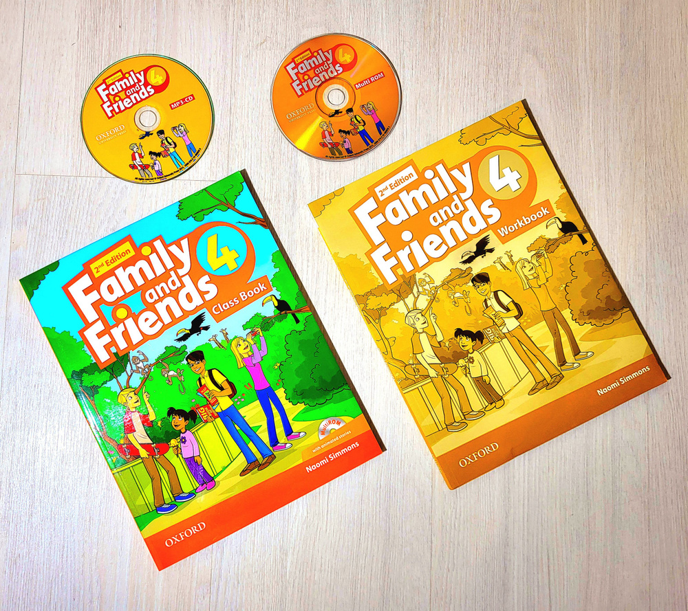 Family and Friends 4, Class Book - Учебник, Work Book - Рабочая тетрадь и  диски MP3 и Multi Rom | Simmons - купить с доставкой по выгодным ценам в  интернет-магазине OZON (875065137)