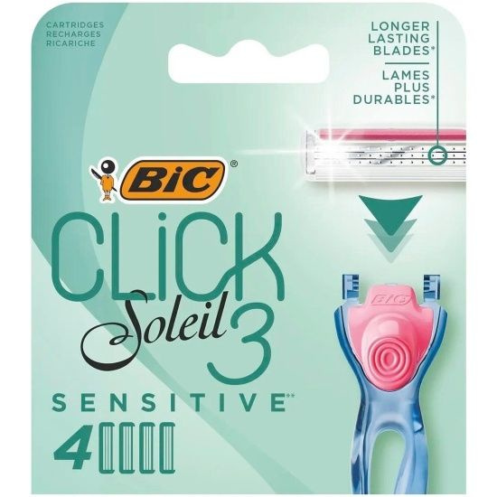 Bic Сменные кассеты для женских бритв Click 3 Soleil Sensitive, 3 лезвия, 4 шт/уп  #1