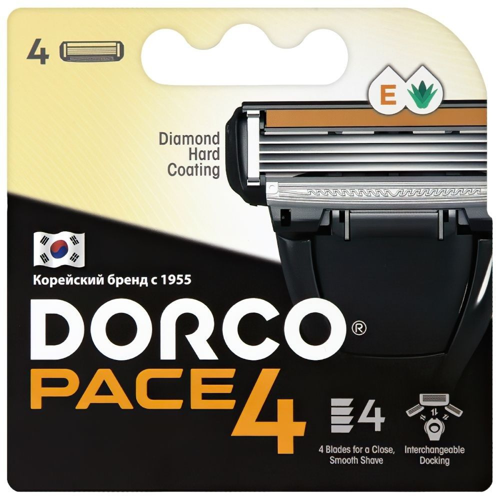 Kассеты для бритья DORCO "Pace 4", к многоразовому станку, 4 шт #1