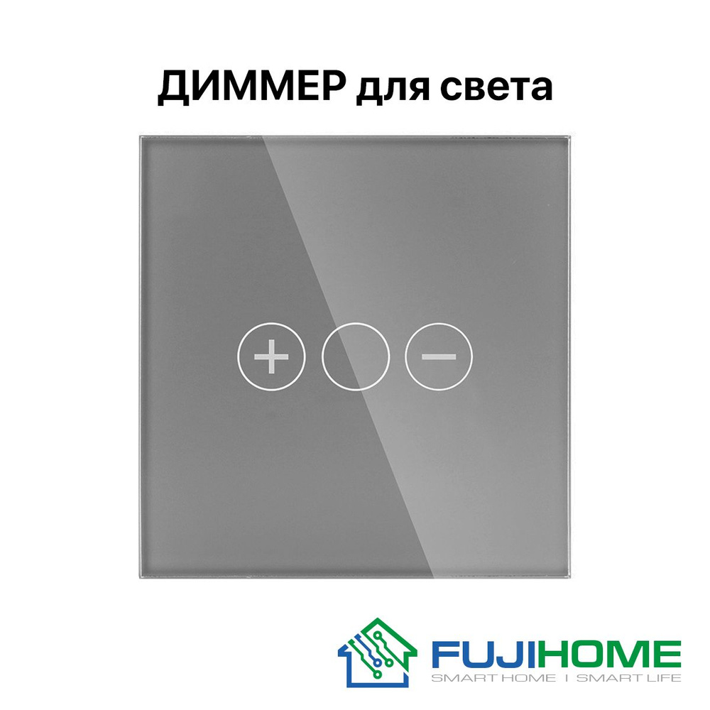 Диммер - выключатель FUJIHOME TW-D101N-GY, панель из закаленного стекла, цвет серый  #1