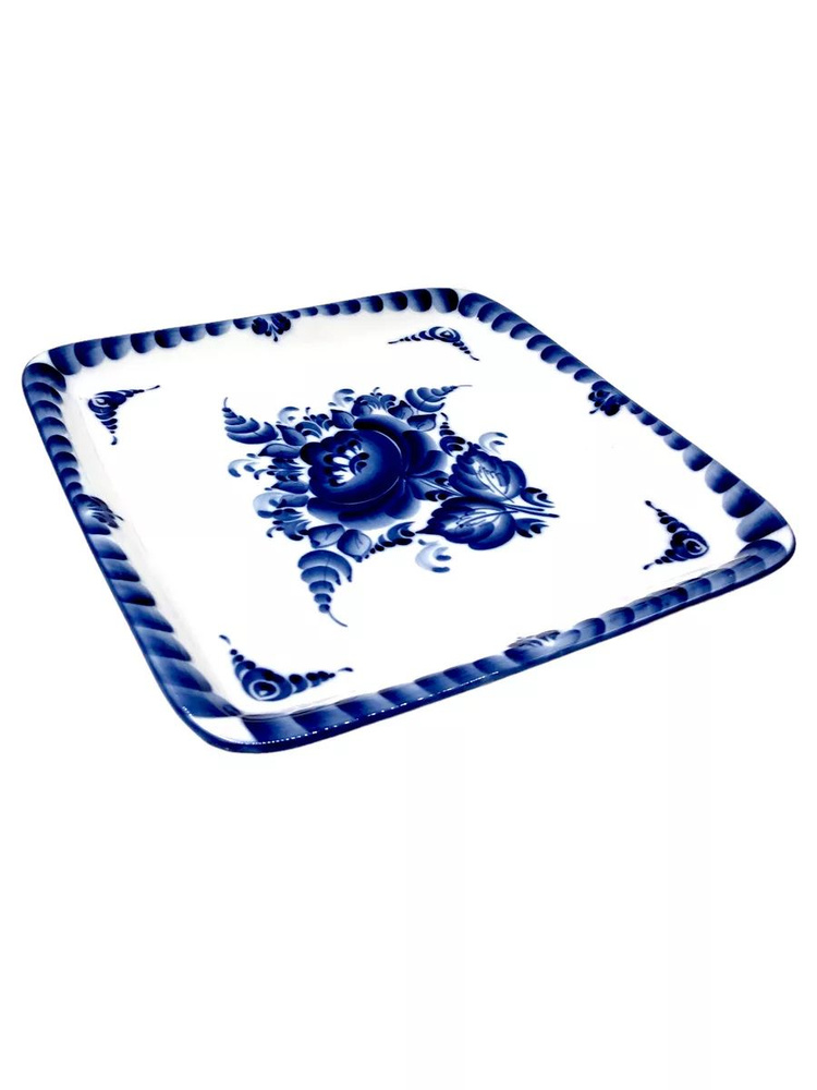 Тарелка плоская "Модерн", диаметр 260 мм, Шибаев С. , Гжель, фарфор, Галактика г.Гжель #1