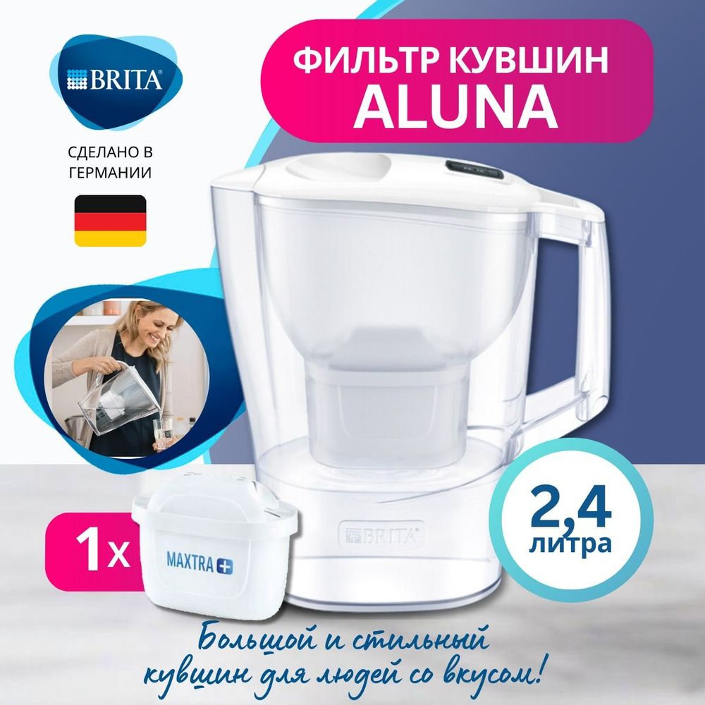 Фильтр для воды кувшин Brita Aluna 2,4 л Белый + 1 шт картридж для воды Brita MAXTRA+ Универсальный. #1