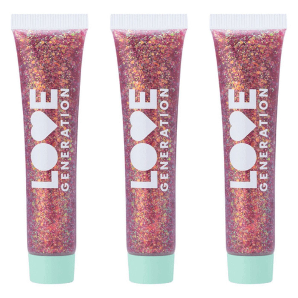 Love Generation Глиттер-гель для лица Face glitter Gel We love glitter, тон 04 фиолетово-коричневый, #1