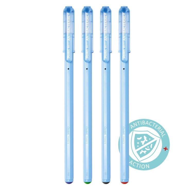 Pentel Antibacterial+ ручки шариковые d 0.7 мм, набор 4 цвета ассорти PBK77AB-4  #1