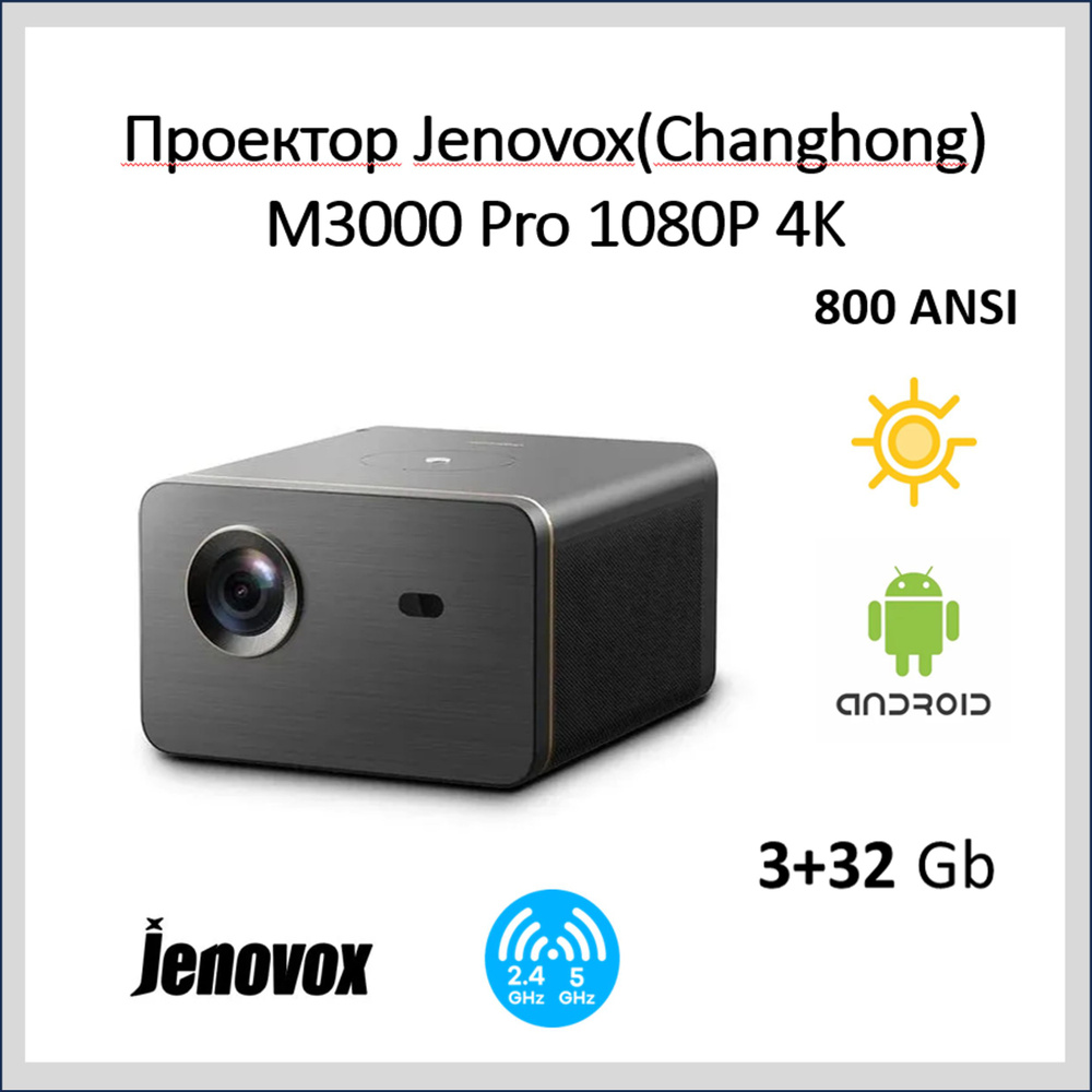 Проектор Jenovox M3000 Pro1080P 4K 800 ANSI , Android #1