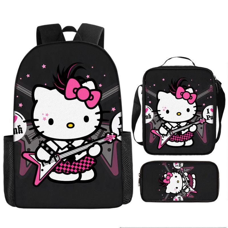 MUMOU Рюкзак школьный для девочек и мальчика детский, Куроми Kuromi Hello Kitty модный рюкзак, набор #1