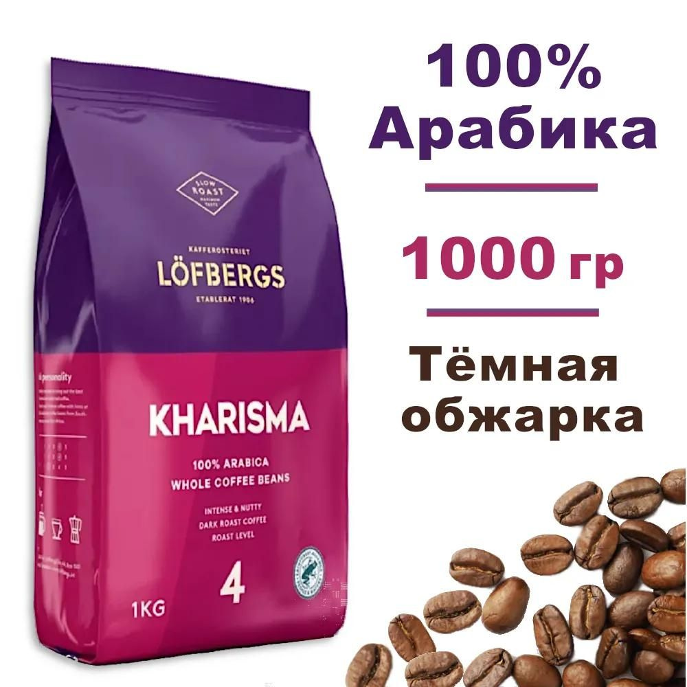 Кофе LOFBERGS Kharisma Dark Roast 1000г зерно - купить с доставкой по ...