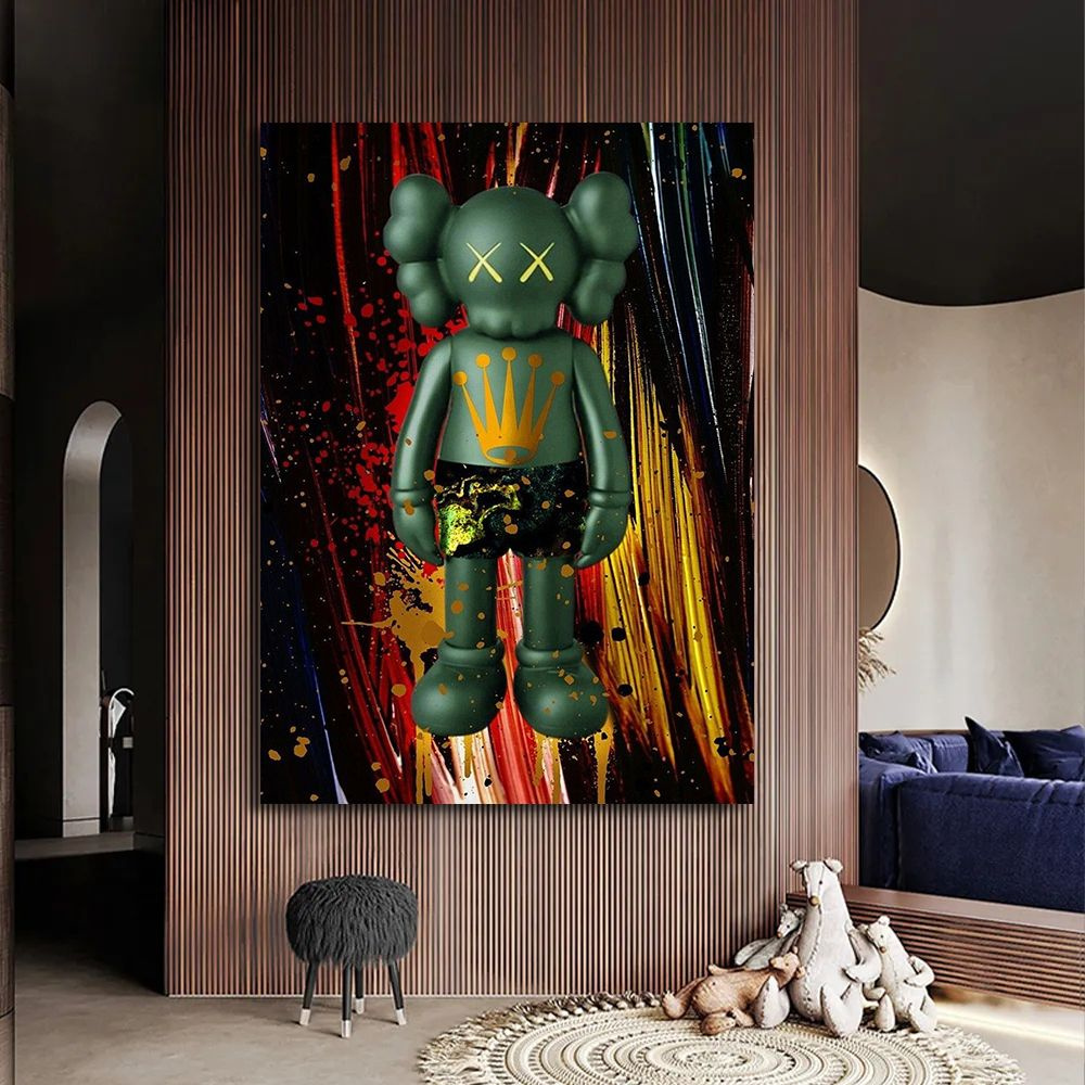 Картина kaws, картина на стену, 80х110 см. #1