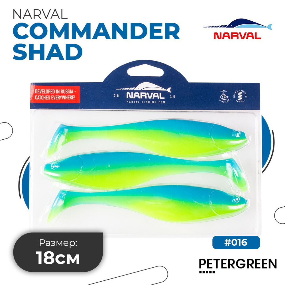 Мягкие приманки Narval Commander Shad 18cm #016-Blue Mint #1