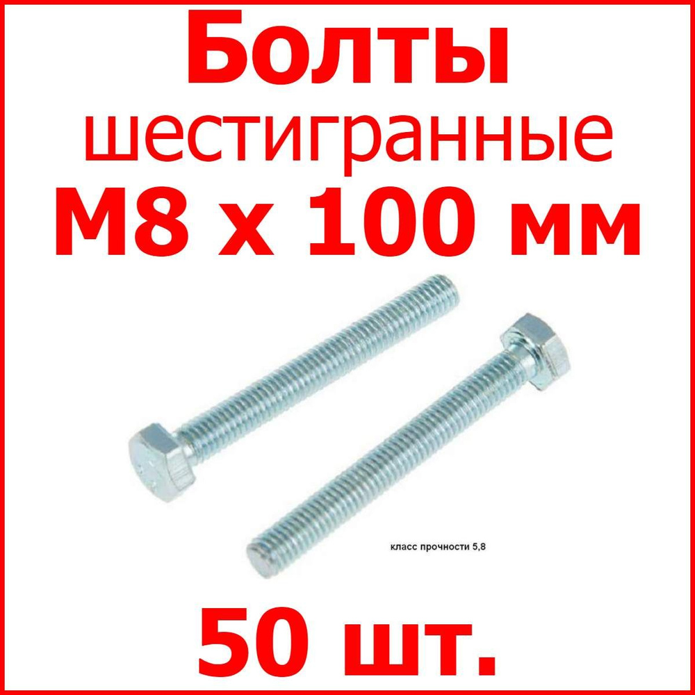 Болт М8х100 шестигранник (50 шт.) #1