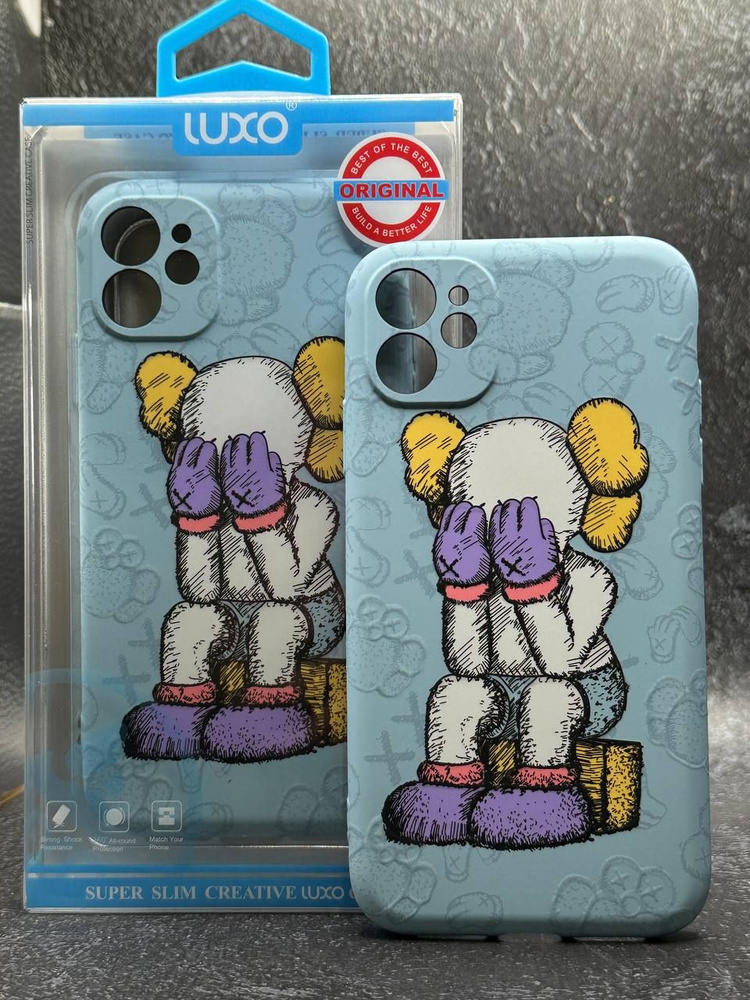 Чехол для iPhone 11 с принтом в стиле kaws bearbrick #1