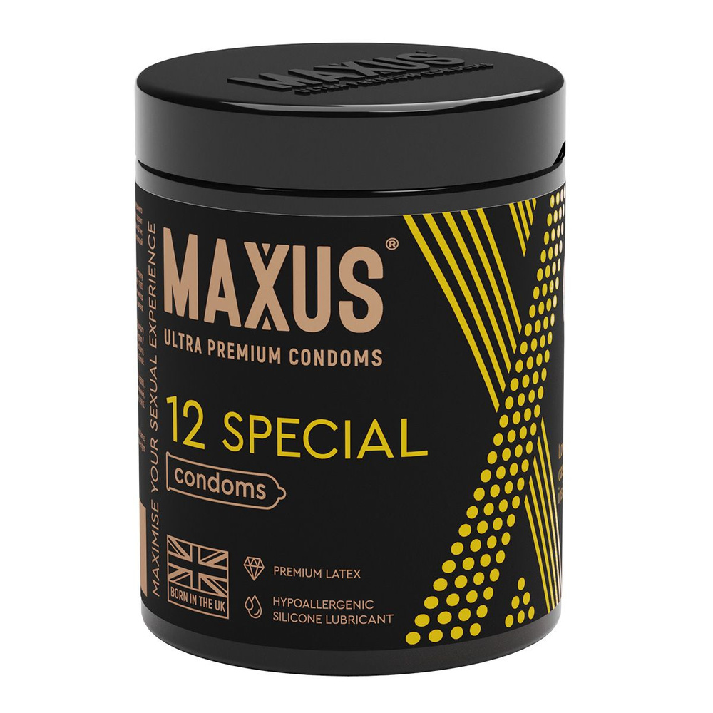 Презервативы в пластиковом контейнере точечно-ребристые MAXUS Special X-Edition - 1 уп (12 шт)  #1