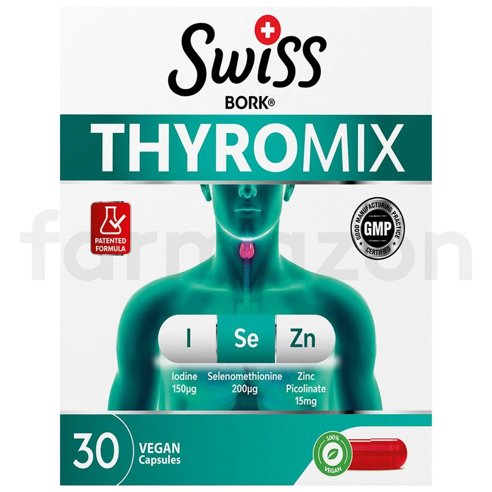 Swiss Bork Thyromix 30 Vegan Kapsl/Swiss Bork Thyromix 30 веганских капсул #1