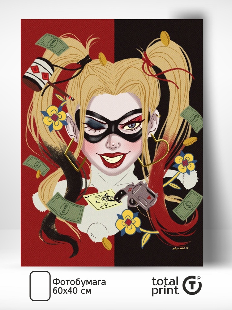 TotalPrint Постер для интерьера на стену, 60х40см., Харли Квин, Harley Quinn  #1