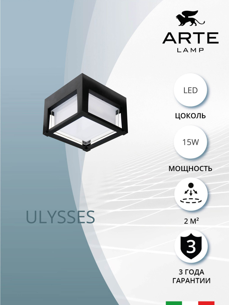 Уличный потолочный светильник Arte Lamp ULYSSES A6406PF-1BK LED чёрный  #1