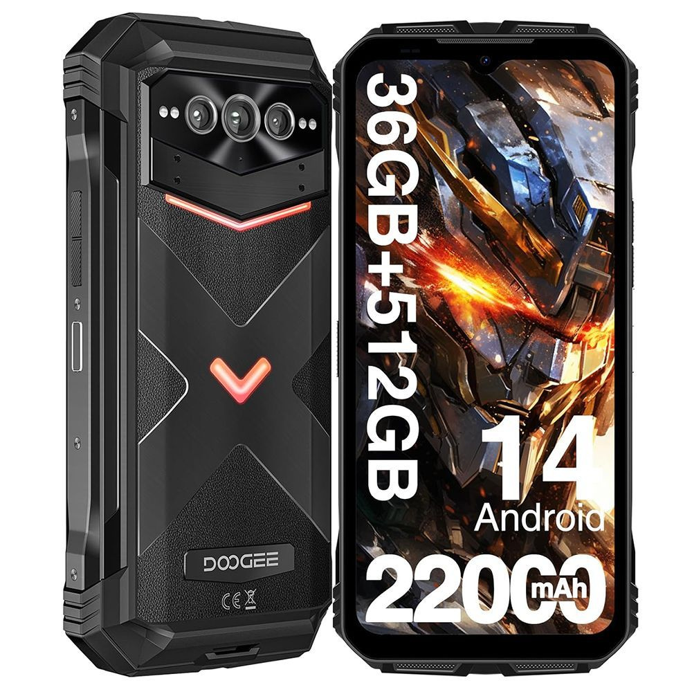 Doogee Смартфон V MAX Plus,5G,36 ГБ (16+20) ОЗУ / 512 ГБ,33W,22000мАч, 16/512 ГБ, черный  #1