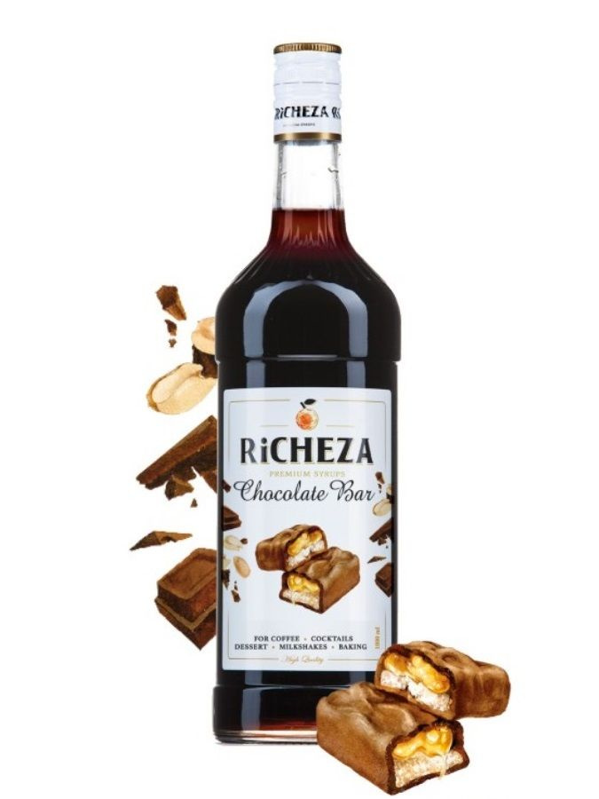 Сироп RICHEZA Шоколадный батончик для кофе, коктейлей, десертов, выпечки и мороженого, 1 л #1